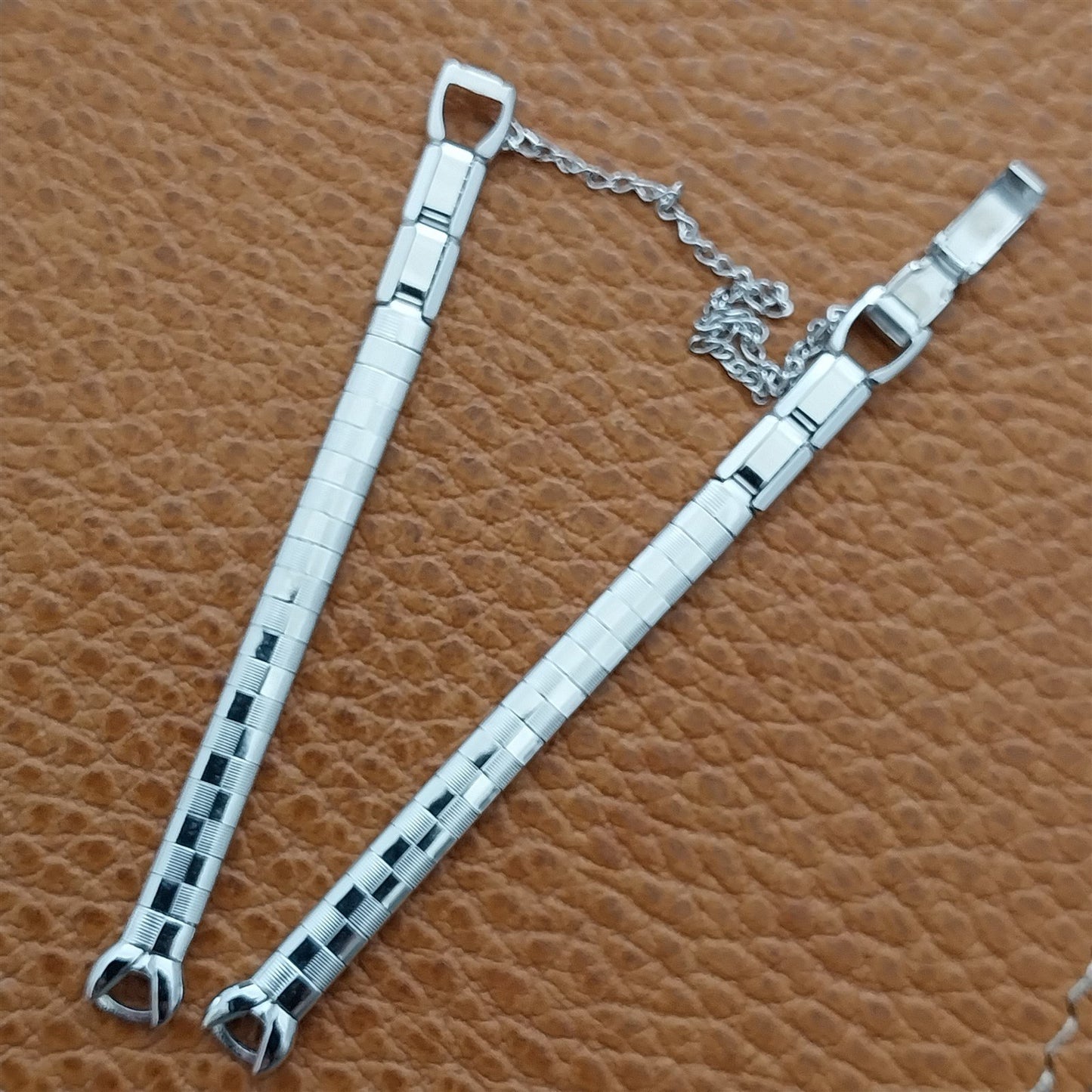 1960s Ladies White 10k Gold-Filled Speidel Harlequin Unused Vintage Watch Band