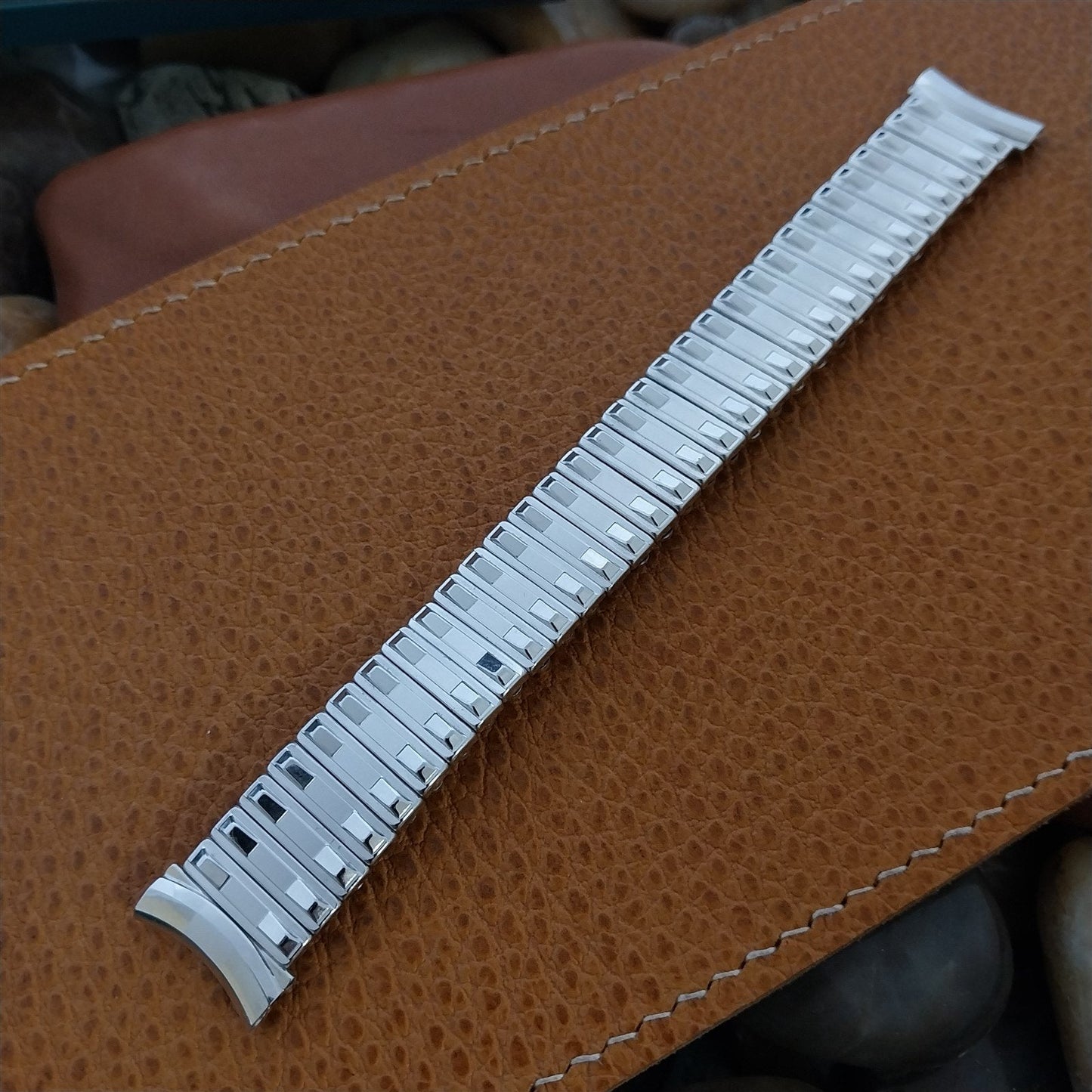 17.2mm 10k White Gold-Filled Kreisler USA Unused mcm 1960s Vintage Watch Band