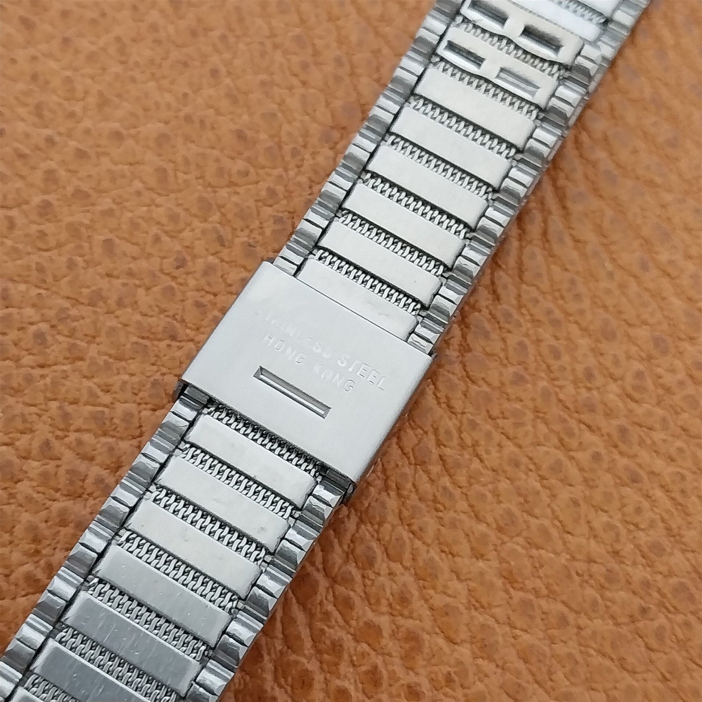 19mm LED LCD Speidel Stainless Steel Flared Unused 1970s Vintage Watch Band