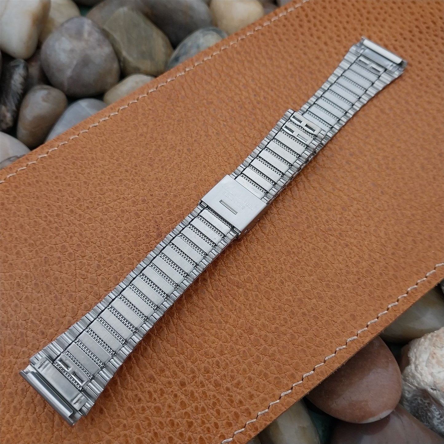 19mm LED LCD Speidel Stainless Steel Flared Unused 1970s Vintage Watch Band