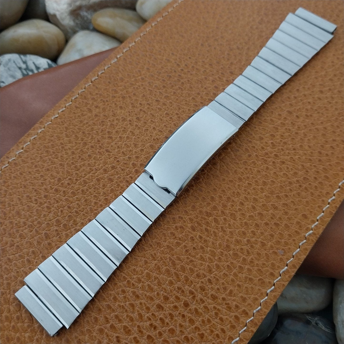 19mm Stainless Steel Flared-End nos Unused 1970s Vintage Watch Band