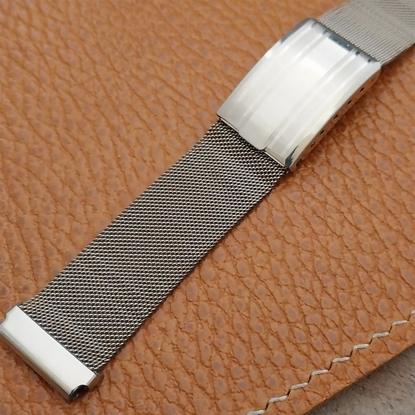 1920s-1930s 14k White Gold-Filled Art Deco Mesh Hadley Unused Vintage Watch Band