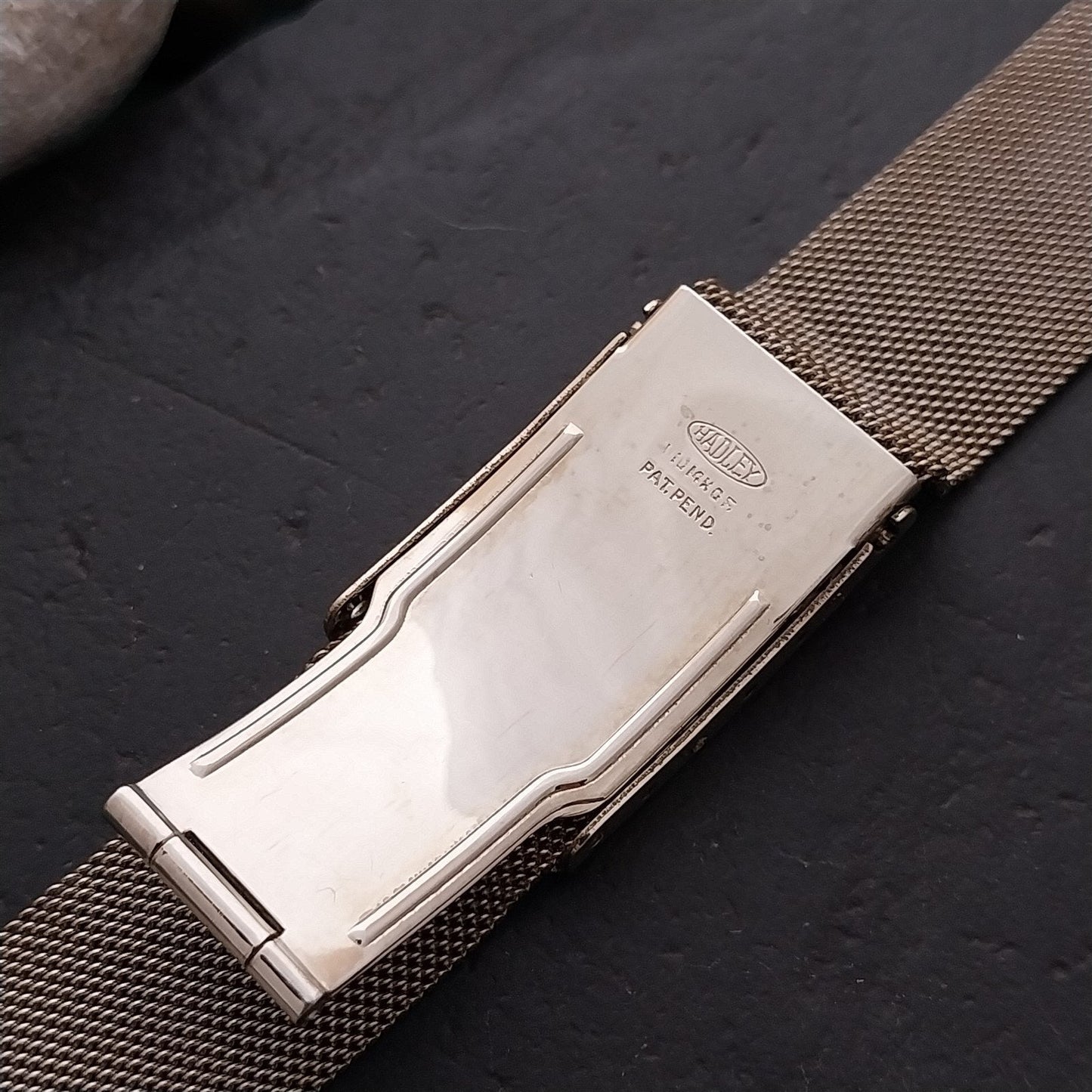 1920s-1930s 14k White Gold-Filled Art Deco Mesh Hadley Unused Vintage Watch Band