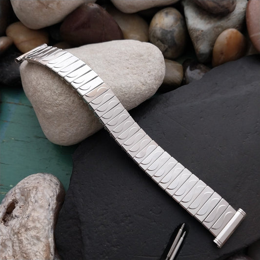 19mm 18mm 16mm Kreisler 10k White Gold-Filled Unused 1950s Vintage Watch Band