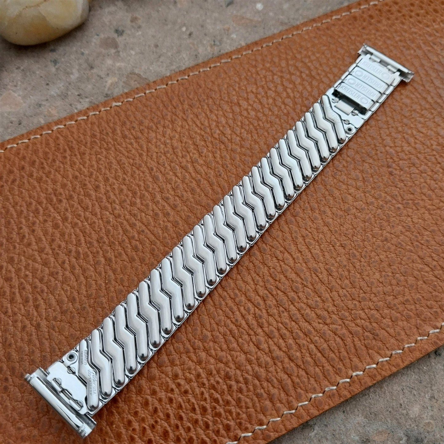 Vintage 19mm 18mm 16mm Kreisler White Gold-Fill Unused Classic 1950s Watch Band