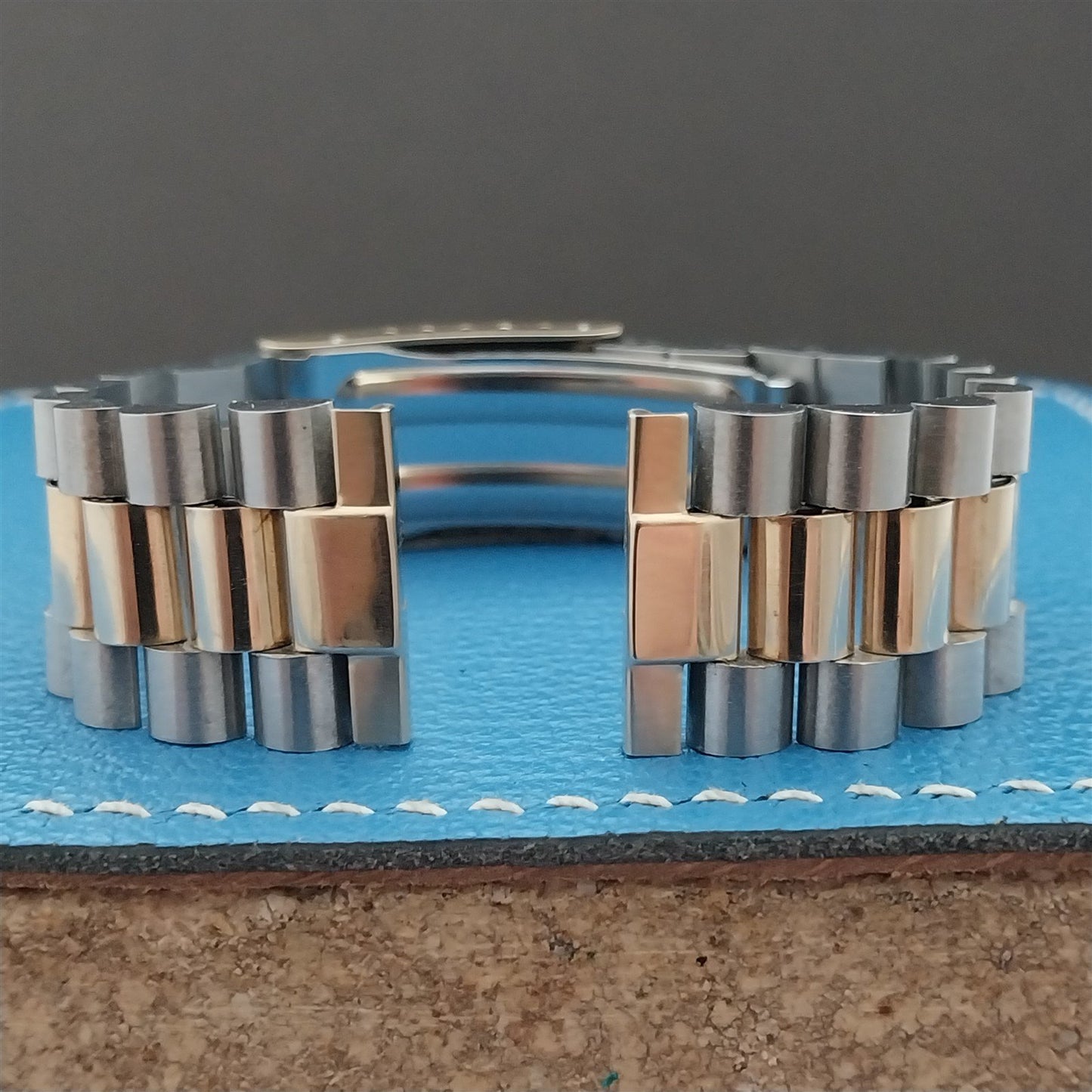 19mm President Link Gold-Fill & Stainless Baldwin Unused 70s Vintage Watch Band