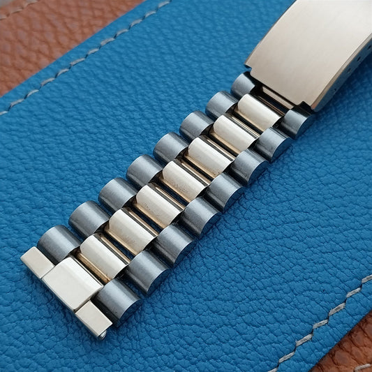 19mm President Link Gold-Fill & Stainless Baldwin Unused 70s Vintage Watch Band