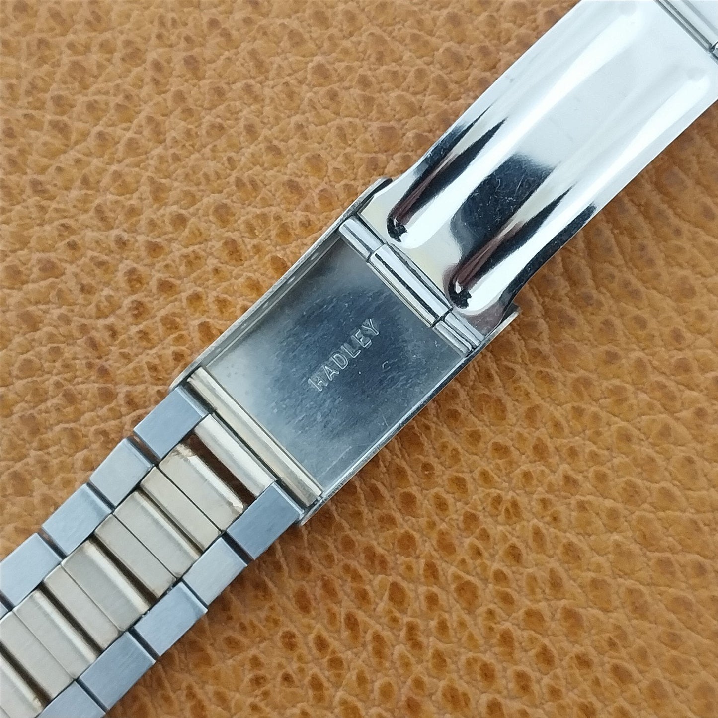 19mm President Link Gold-Fill & Stainless Hadley Unused 70s Vintage Watch Band