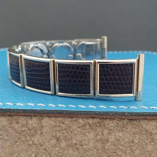 10k Gold Filled & Lizard Speidel Floating Link Unused 1955 Vintage Watch Band