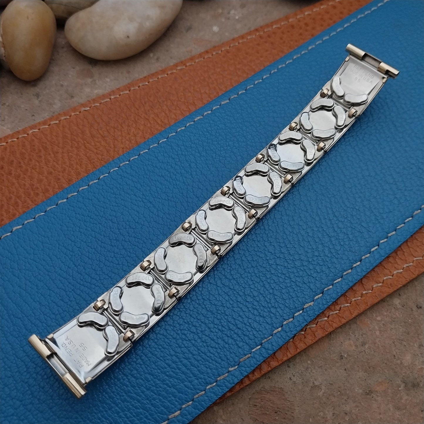 10k Gold Filled & Lizard Speidel Floating Link Unused 1955 Vintage Watch Band