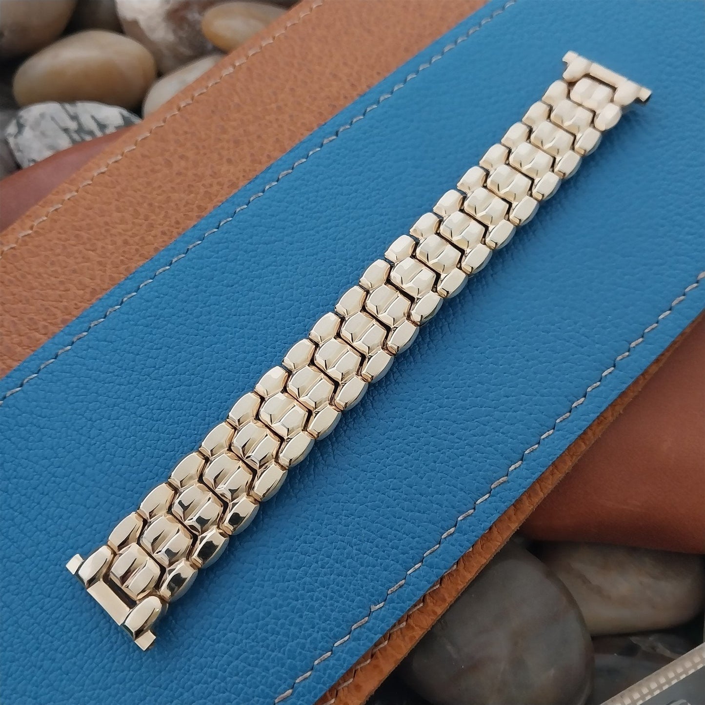 1950s Cobblestone Speidel 10K Yellow Gold-Filled Unused Vintage Watch Band