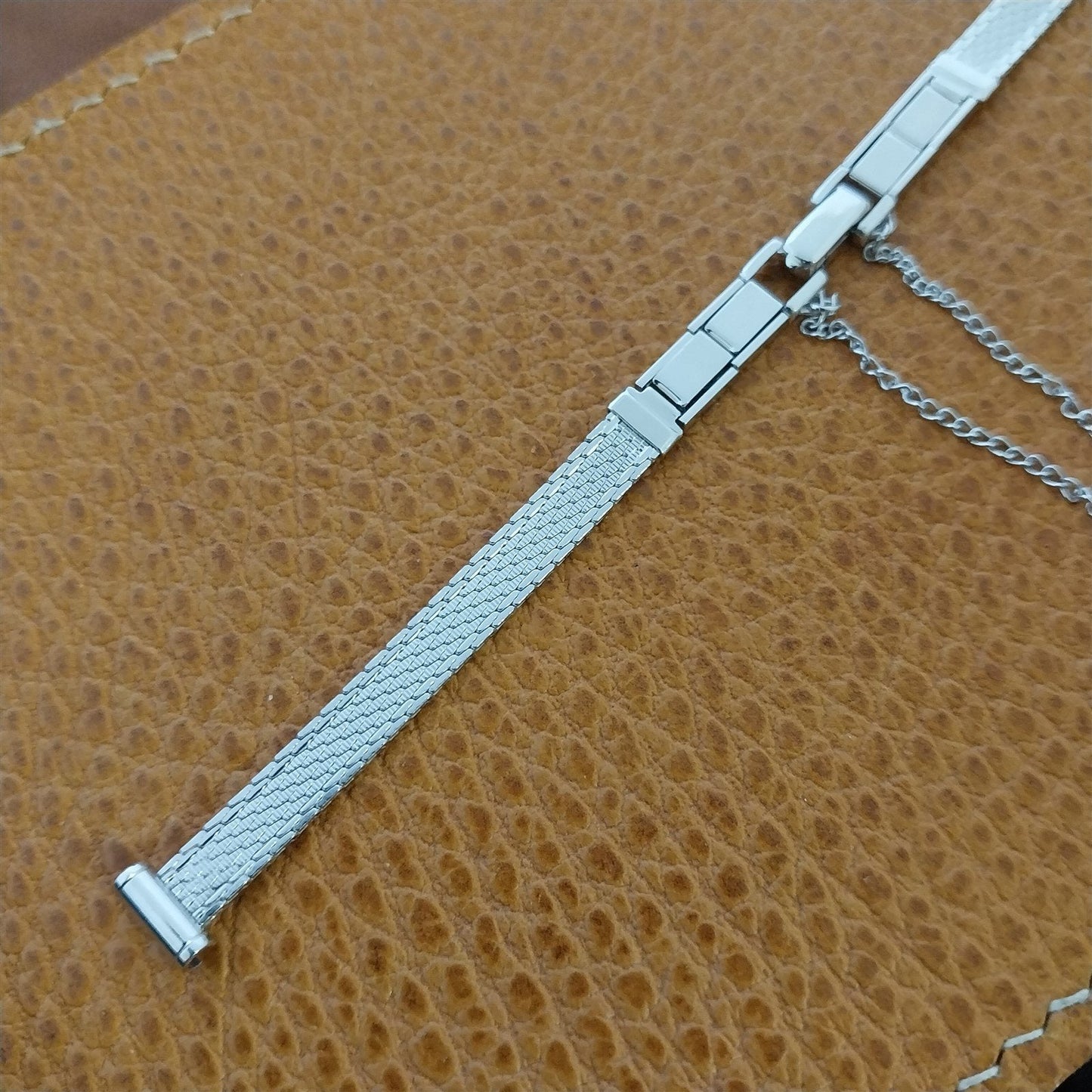 8mm 10k White Gold-Filled Mesh Speidel Unused Ladies 1960s Vintage Watch Band