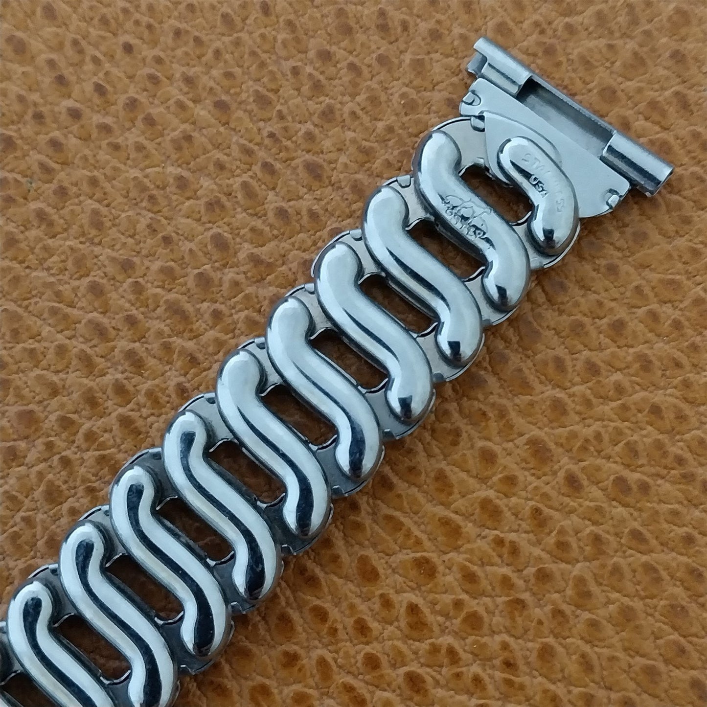 Stainless Steel 19mm 18mm 16mm Curb Link Foster Unused 1950s Vintage Watch Band