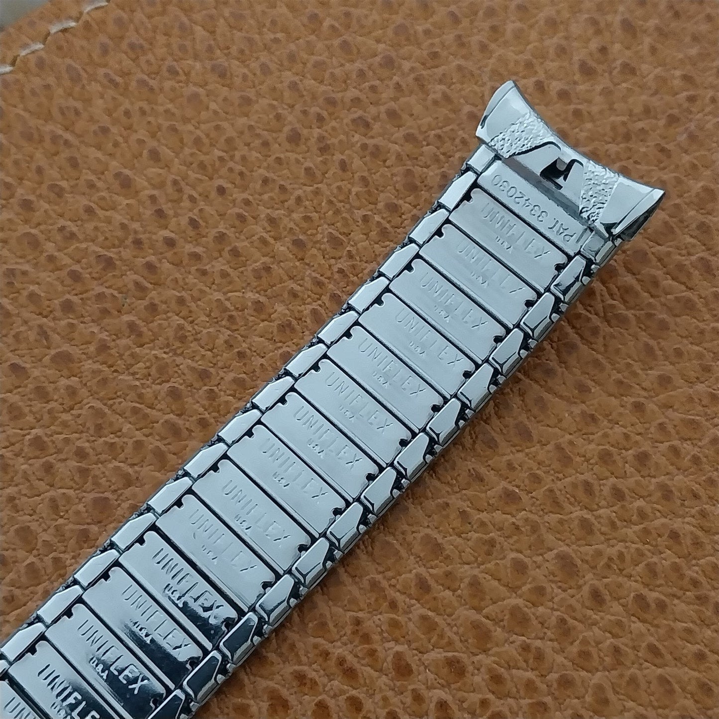 1960s 17mm Stainless Steel Slim Expansion UniFlex USA Unused Vintage Watch Band