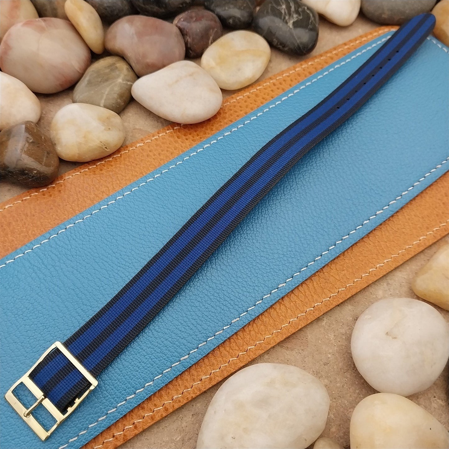 Vintage 18mm Perlon Reversible Classic Single Pass Unused nos 1960s Watch Band