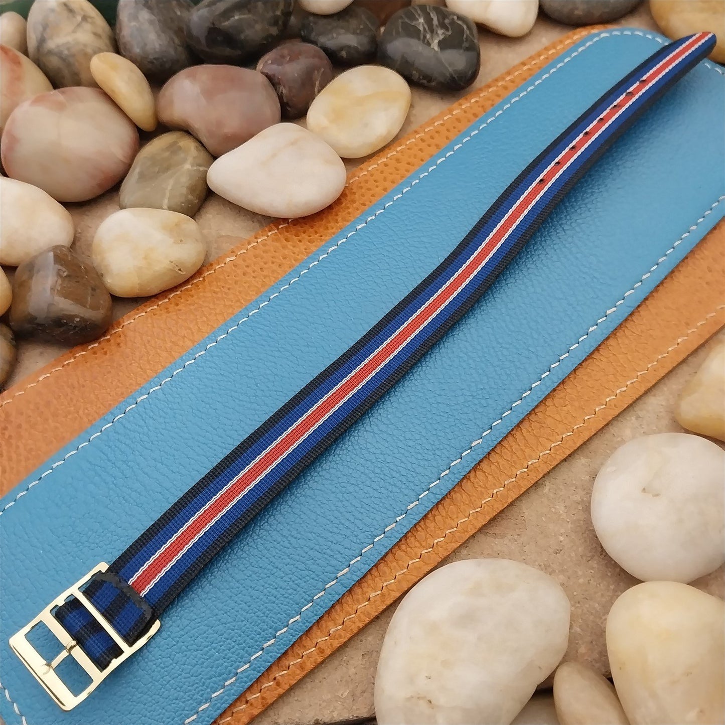 Vintage 18mm Perlon Reversible Classic Single Pass Unused nos 1960s Watch Band