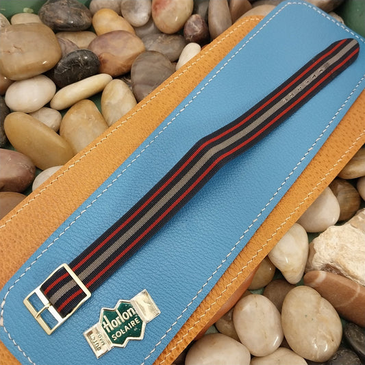 18mm Striped Perlon Reversible Slip-through 1960s Unused Vintage Watch Band