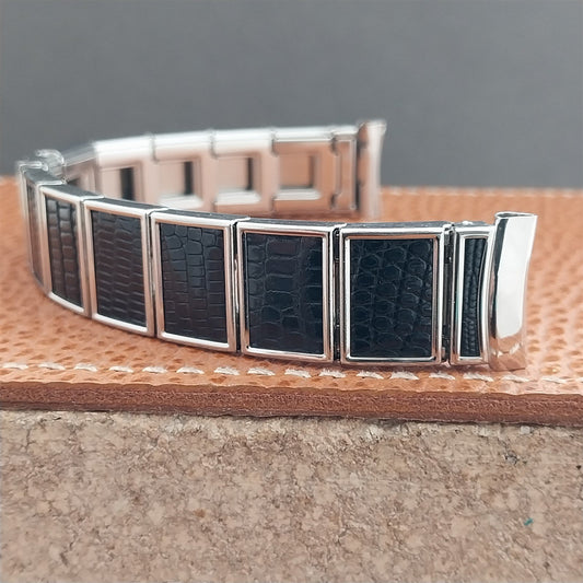 17mm Alligator & Stainless Steel Expansion Gemex Unused 1950s Vintage Watch Band