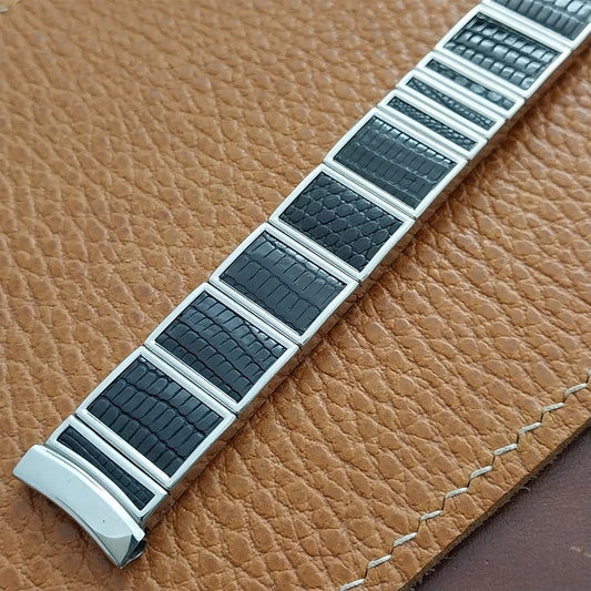 17mm Alligator & Stainless Steel Expansion Gemex Unused 1950s Vintage Watch Band