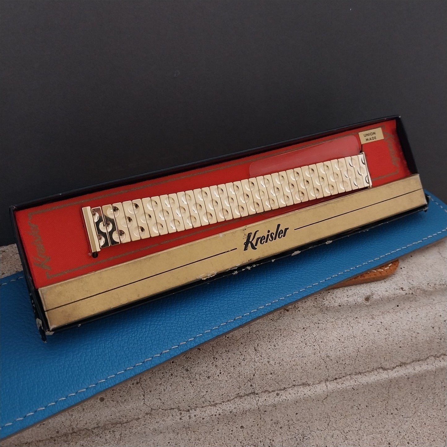 19mm 18mm Wide Yellow Gold-Fill Kreisler Domino Unused 1950s Vintage Watch Band