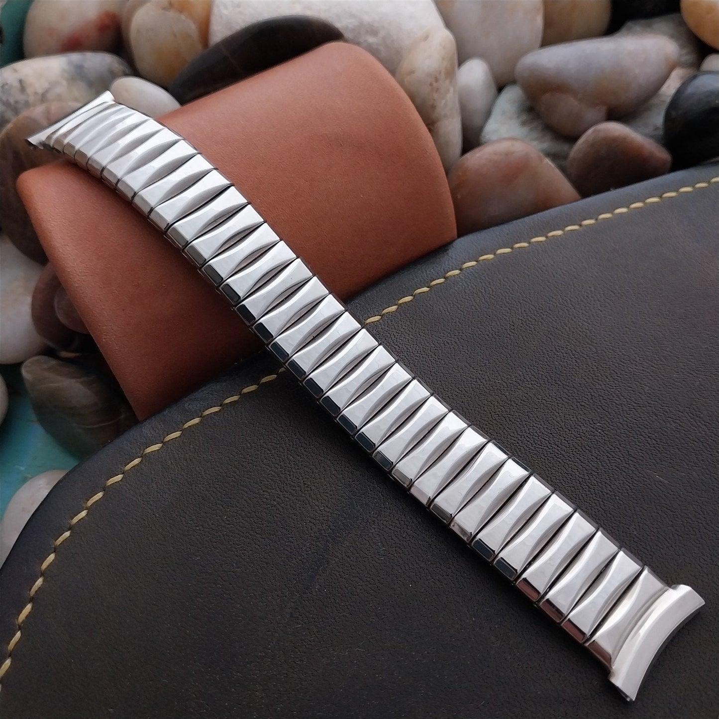 19mm 18mm 16mm Pontiac USA Stainless Steel Unused 1950s Vintage Watch Band