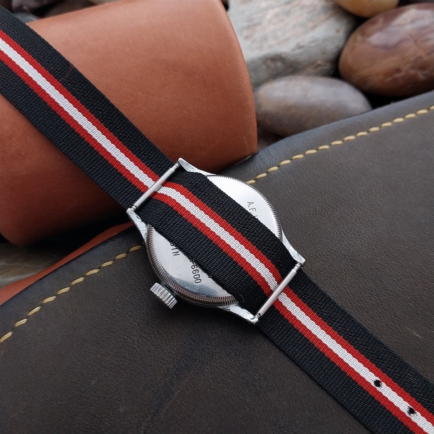 16mm Perlon Regimental Racing Stripe 1-Piece Unused 1960s Vintage Watch Band