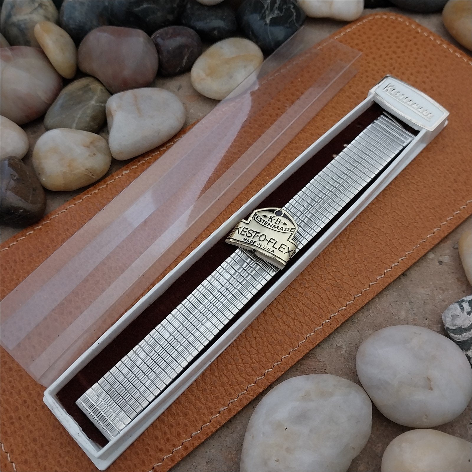 17.2mm Kestenmade Long Stainless Steel nos Unused 1970s Vintage Watch Band