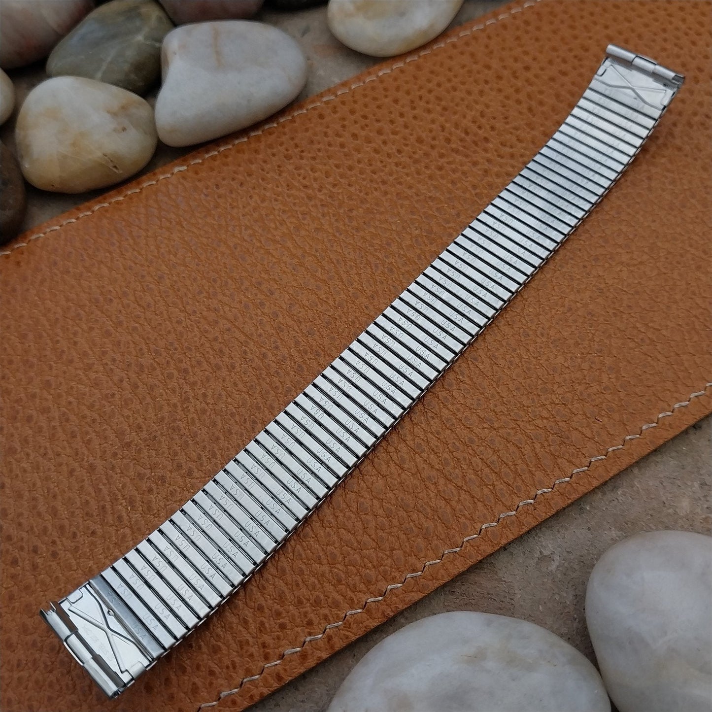17.2mm Kestenmade Long Stainless Steel nos Unused 1970s Vintage Watch Band