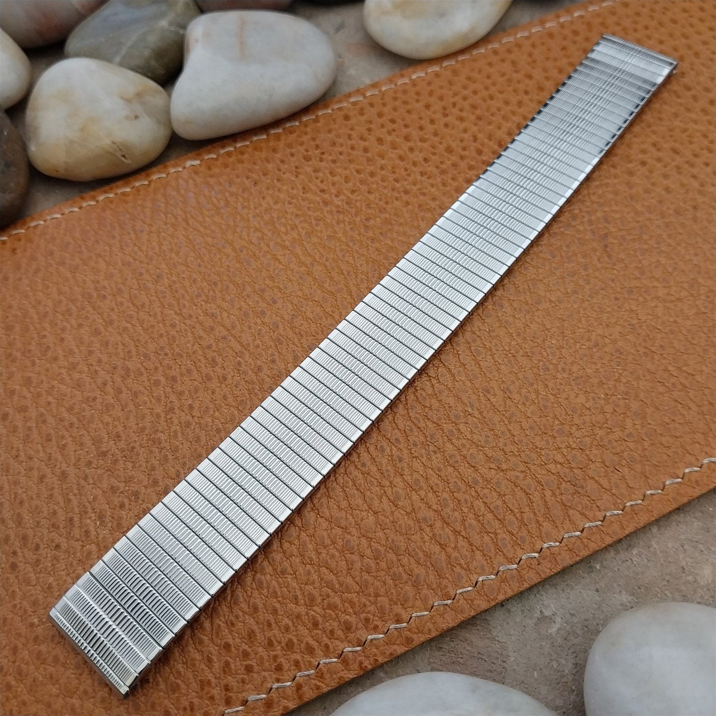 17.2mm Kestenmade Long Stainless Steel nos Unused 1970s Vintage Watch Band