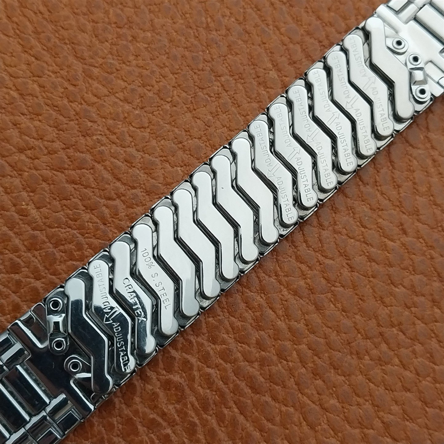 17.2mm Stainless Steel nos 1960s Expansion Craftex Unused nos Vintage Watch Band