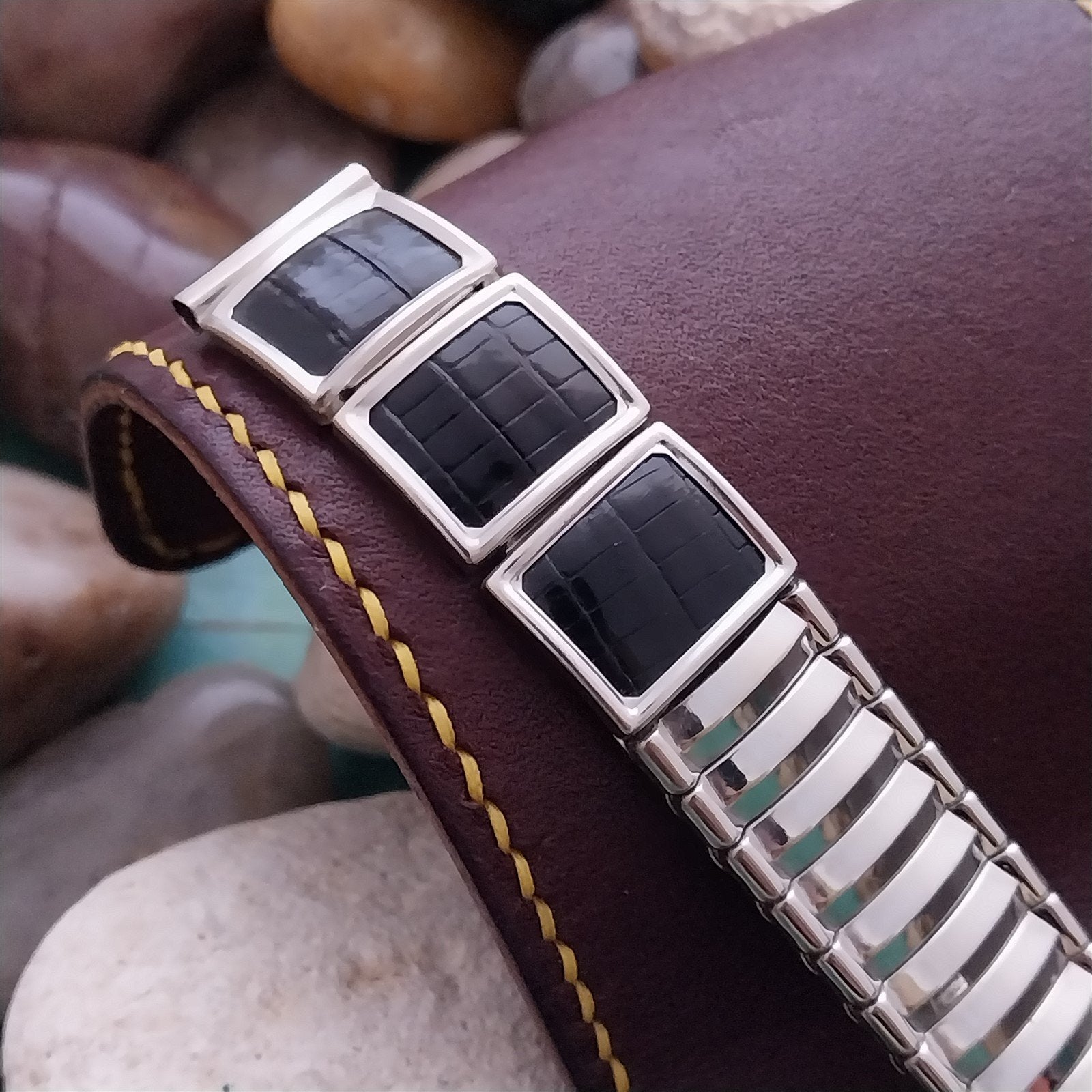 5/8" JB Champion Stainless Steel & Lizard Unused nos 1950s Vintage Watch Band