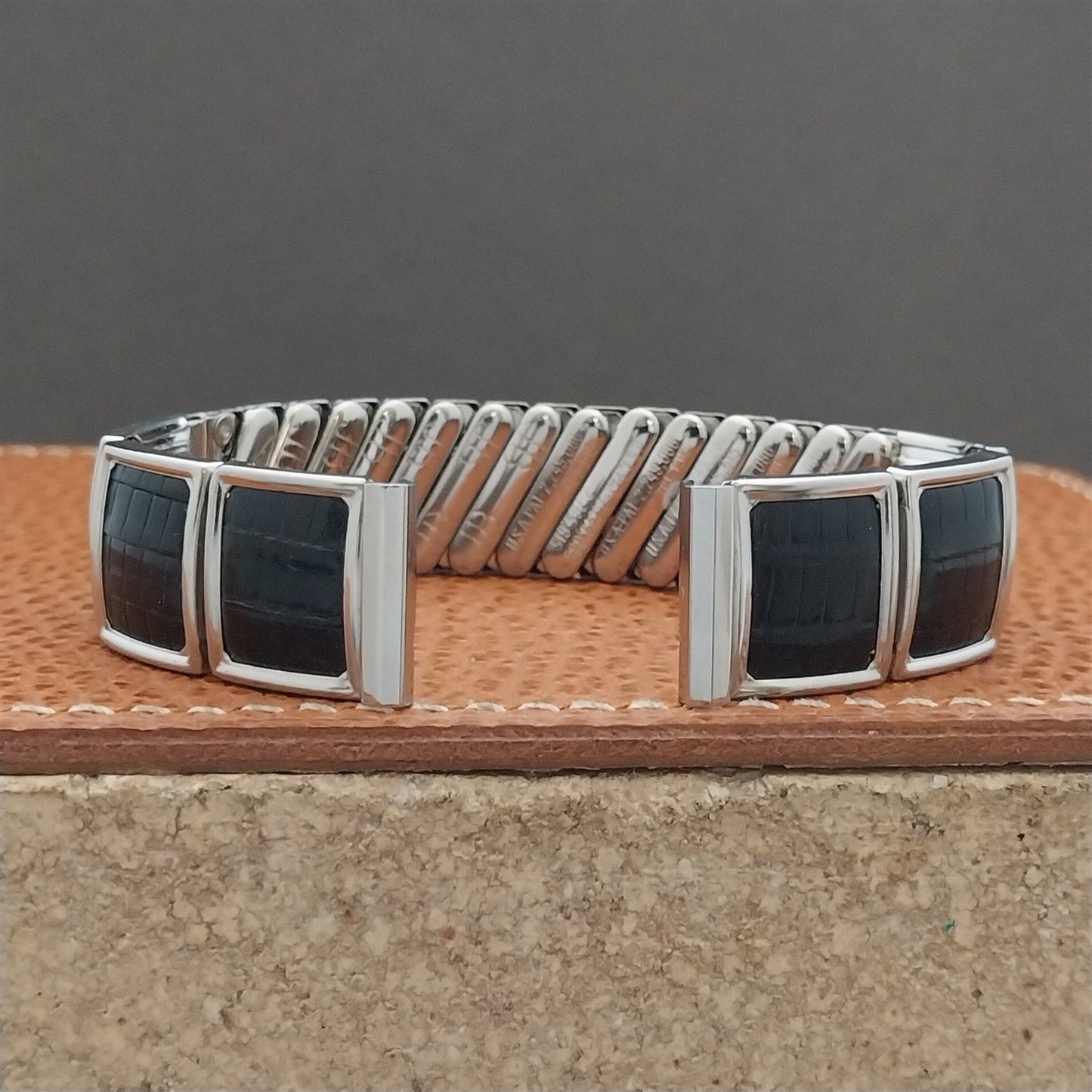 5/8" JB Champion Stainless Steel & Lizard Unused nos 1950s Vintage Watch Band
