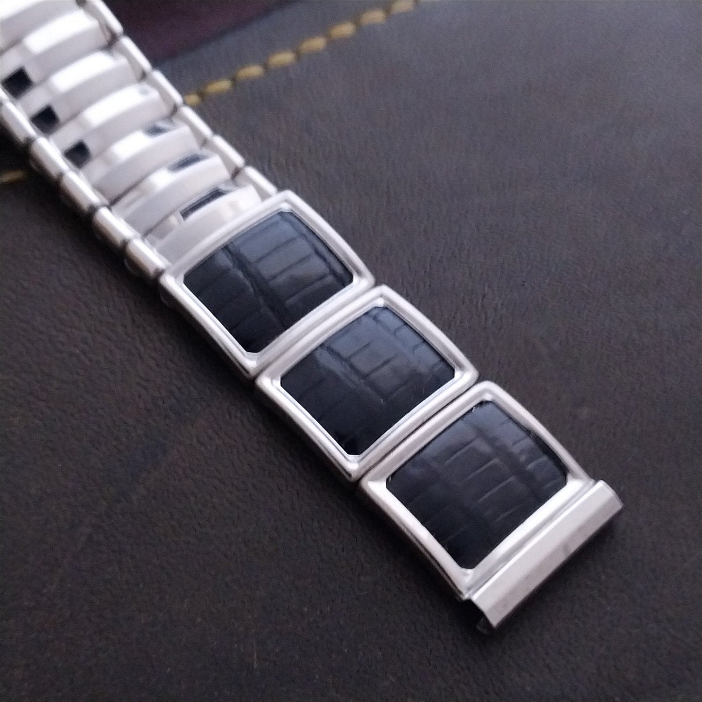 5/8" JB Champion Stainless Steel & Lizard Unused nos 1950s Vintage Watch Band