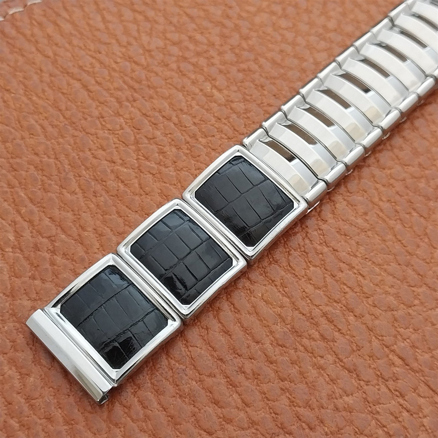 5/8" JB Champion Stainless Steel & Lizard Unused nos 1950s Vintage Watch Band