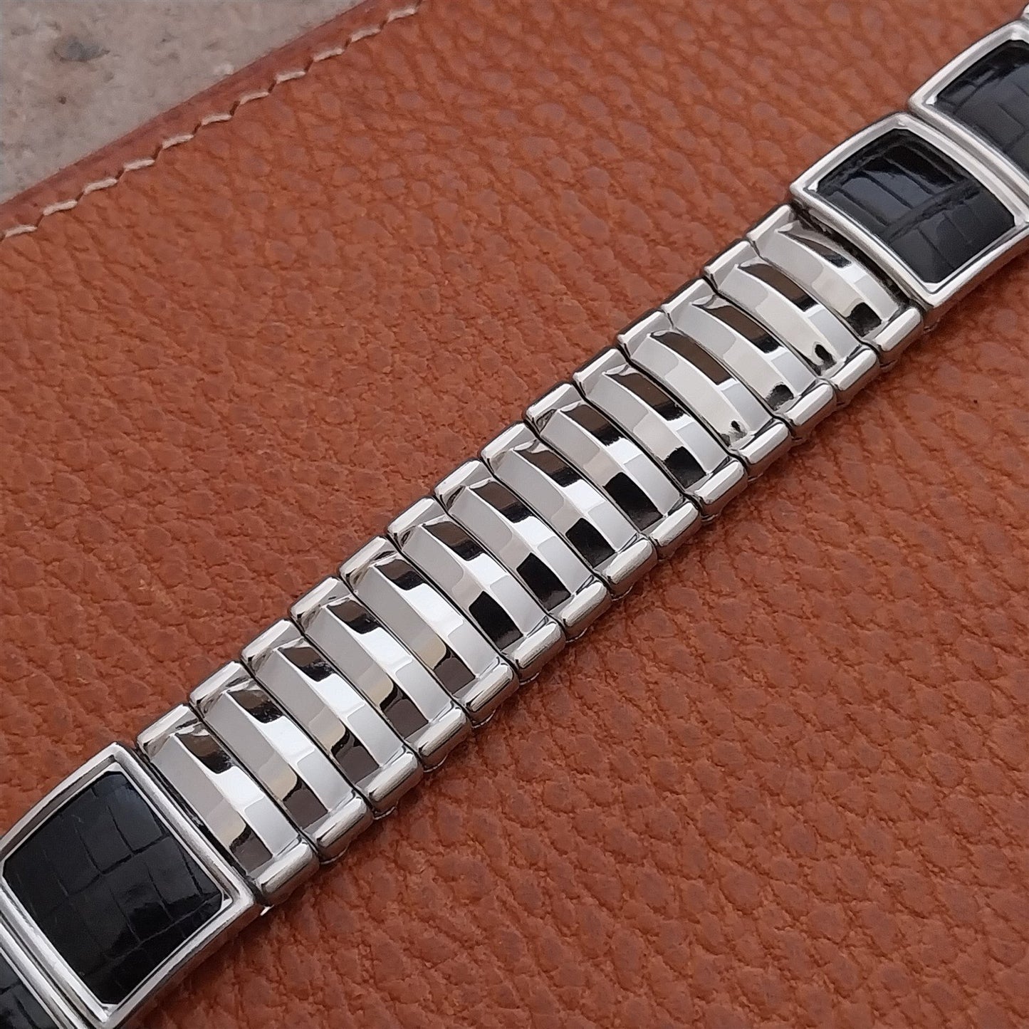 5/8" JB Champion Stainless Steel & Lizard Unused nos 1950s Vintage Watch Band