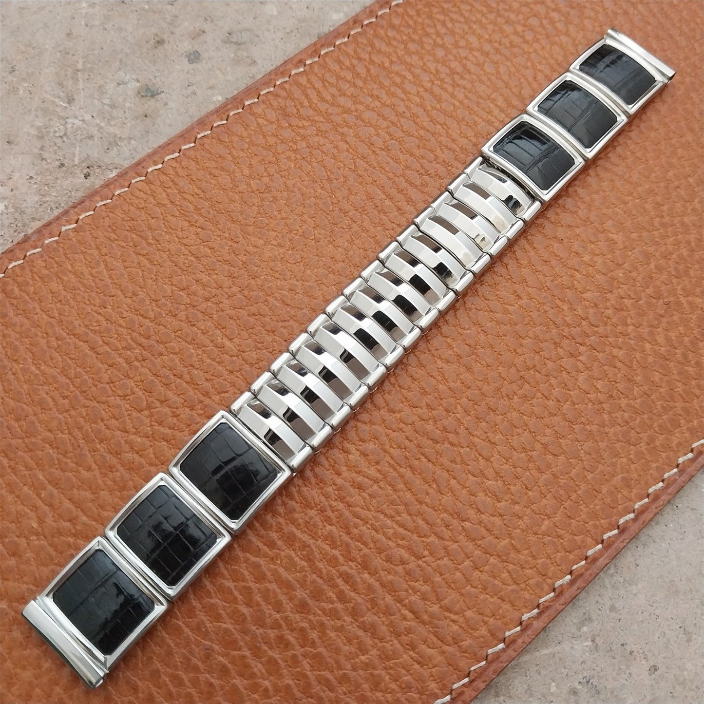5/8" JB Champion Stainless Steel & Lizard Unused nos 1950s Vintage Watch Band