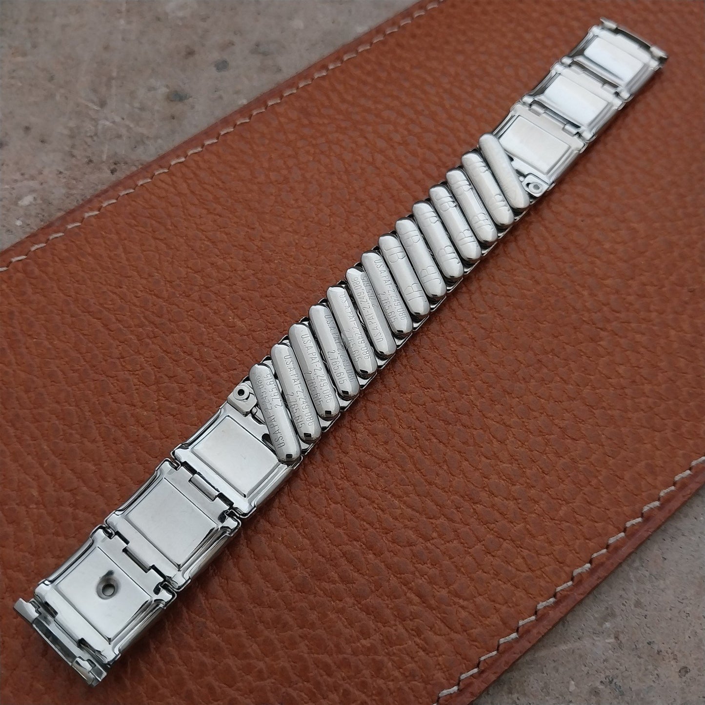 5/8" JB Champion Stainless Steel & Lizard Unused nos 1950s Vintage Watch Band