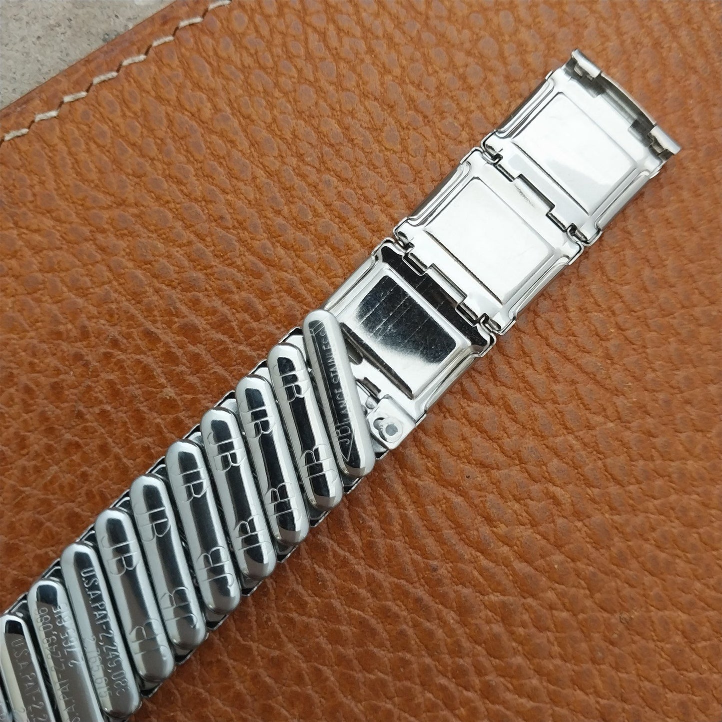 5/8" JB Champion Stainless Steel & Lizard Unused nos 1950s Vintage Watch Band