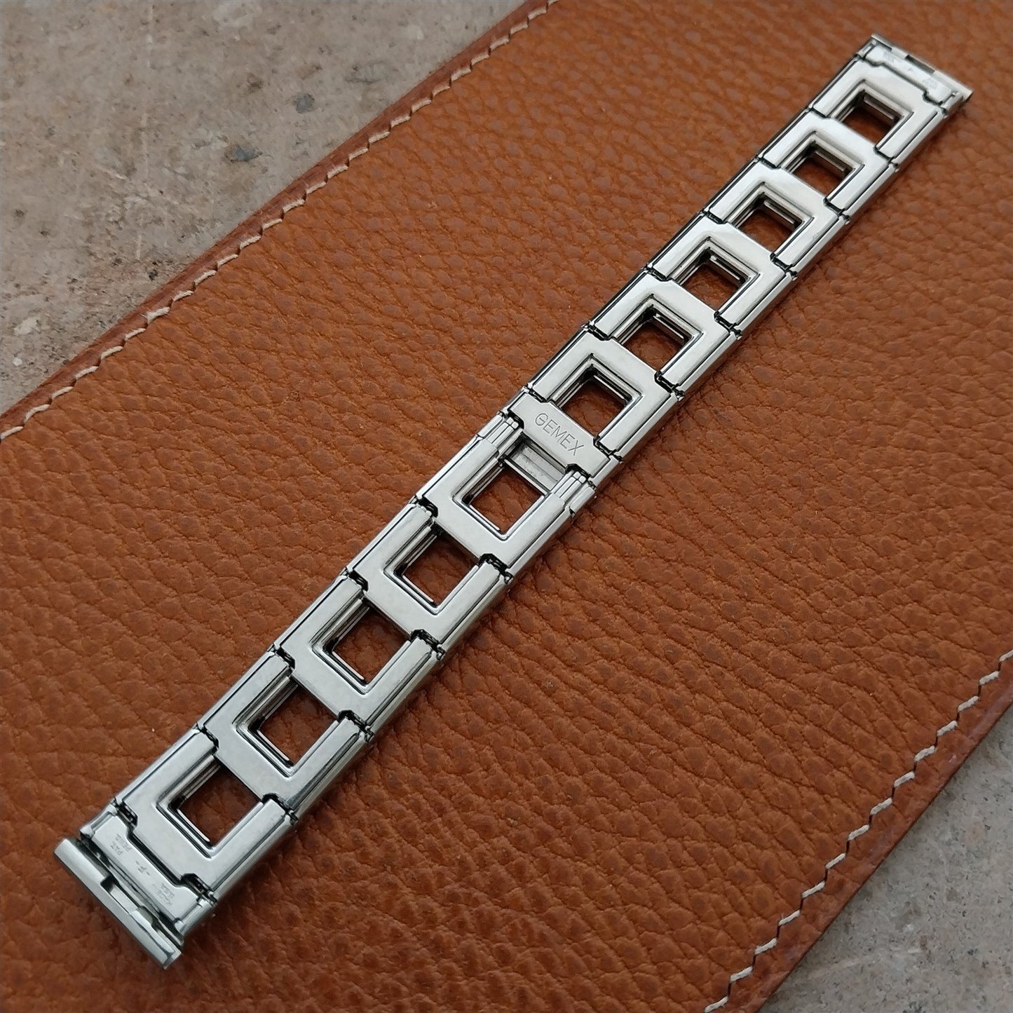 5/8" Stainless Steel Gemex Zephyr mcm Modern Unused 1950s Vintage Watch Band