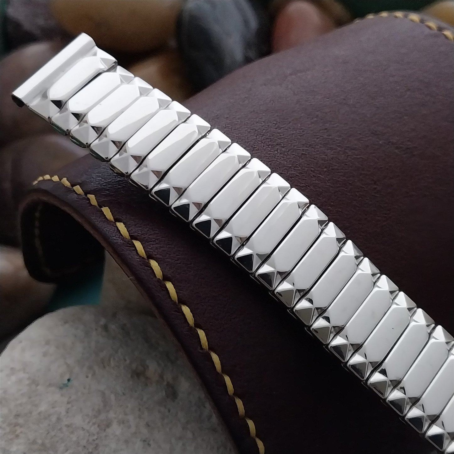 5/8" 10k White Gold-Filled Speidel First Nighter Unused 1955 Vintage Watch Band