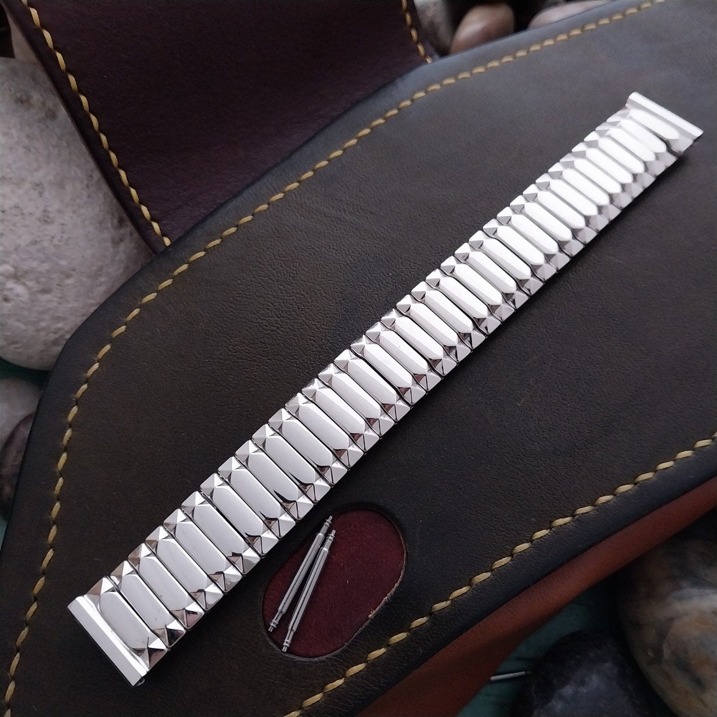 5/8" 10k White Gold-Filled Speidel First Nighter Unused 1955 Vintage Watch Band