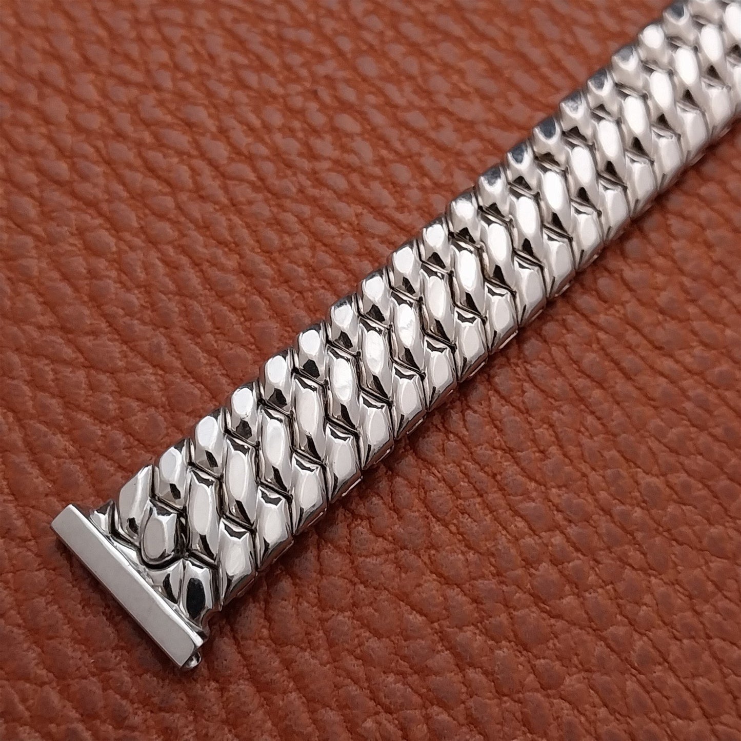 5/8" White Gold-Filled Speidel Golden Templar 1950s Vintage Watch Band