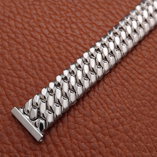 5/8" White Gold-Filled Speidel Golden Templar 1950s Vintage Watch Band
