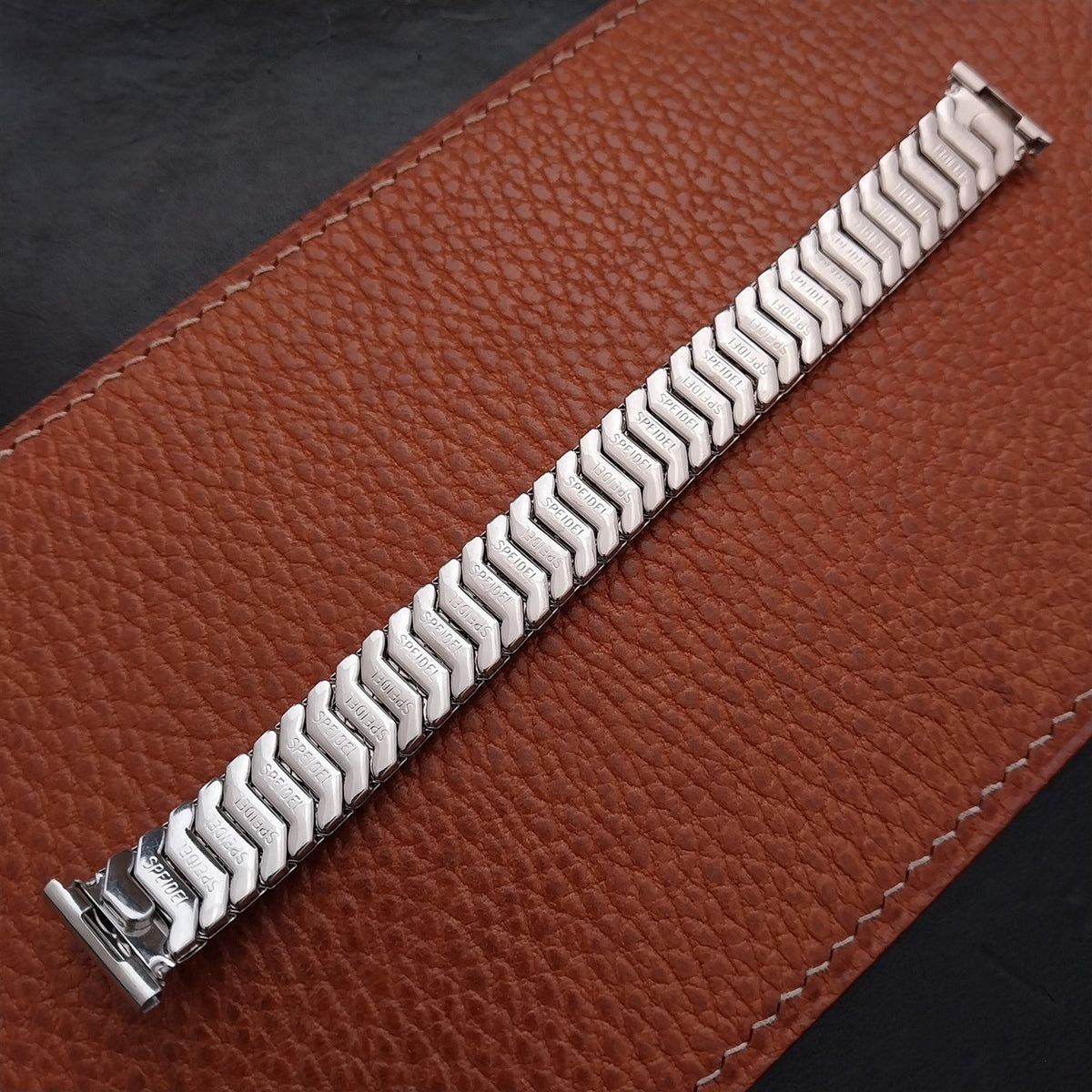 5/8" White Gold-Filled Speidel Golden Templar 1950s Vintage Watch Band