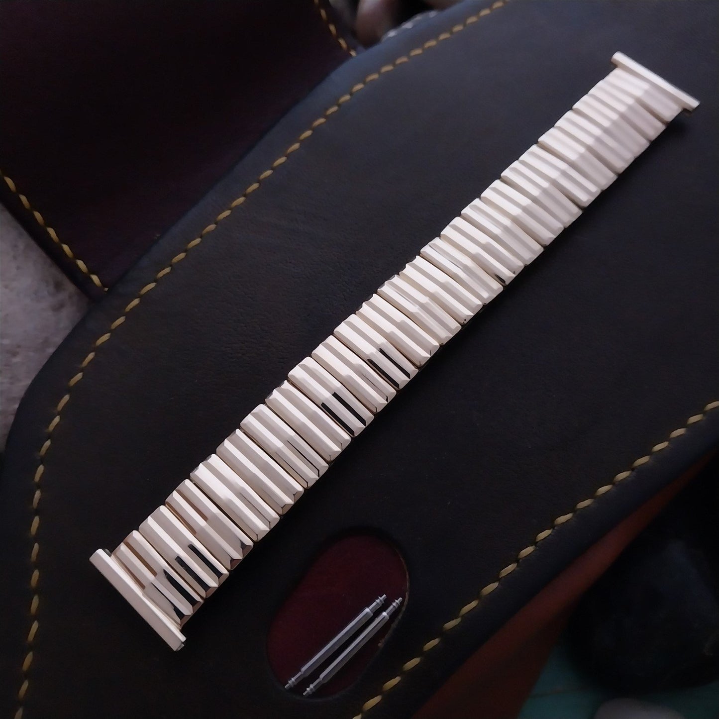 1956 10k Yellow Gold-Filled Speidel Short Unused Mid Century Vintage Watch Band