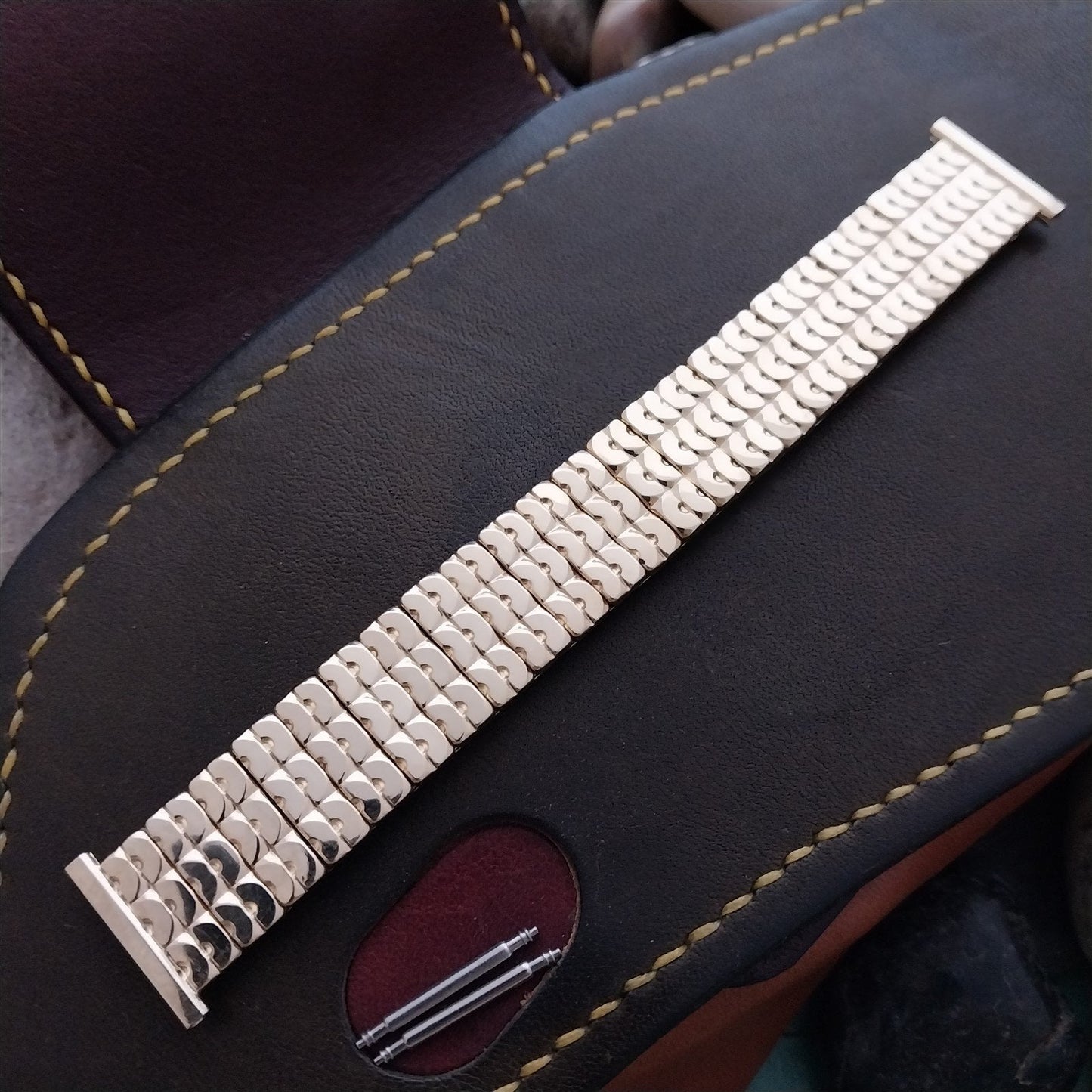 1956 10k Gold-Filled Speidel Honeycomb Unused MCM 1950s Vintage Watch Band