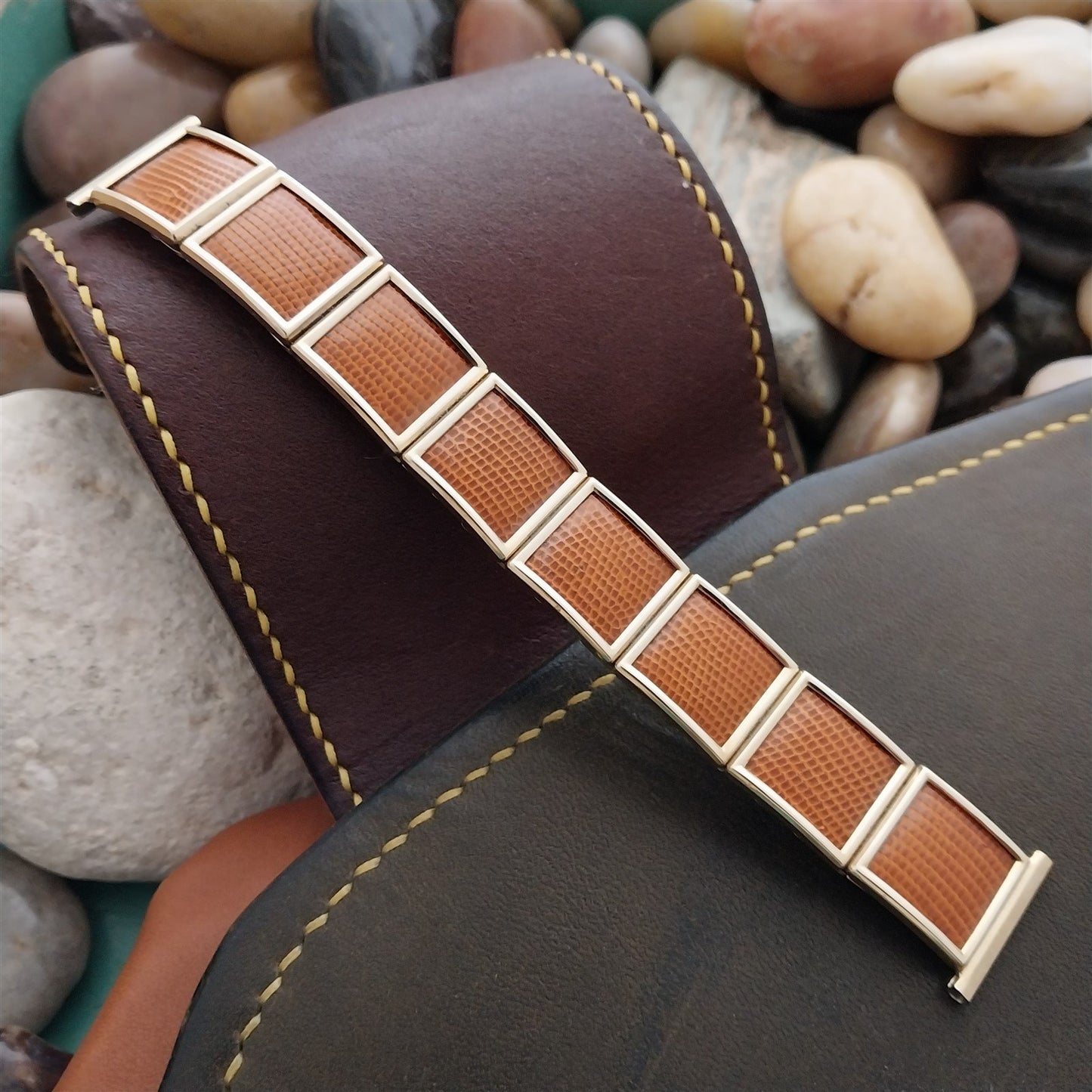 Gold Filled & Lizard Speidel Leatha-Elegance mcm Unused 1956 Vintage Watch Band