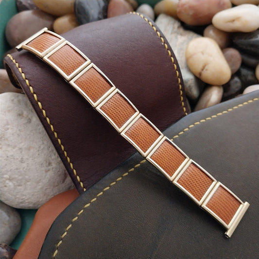 Gold Filled & Lizard Speidel Leatha-Elegance mcm Unused 1956 Vintage Watch Band