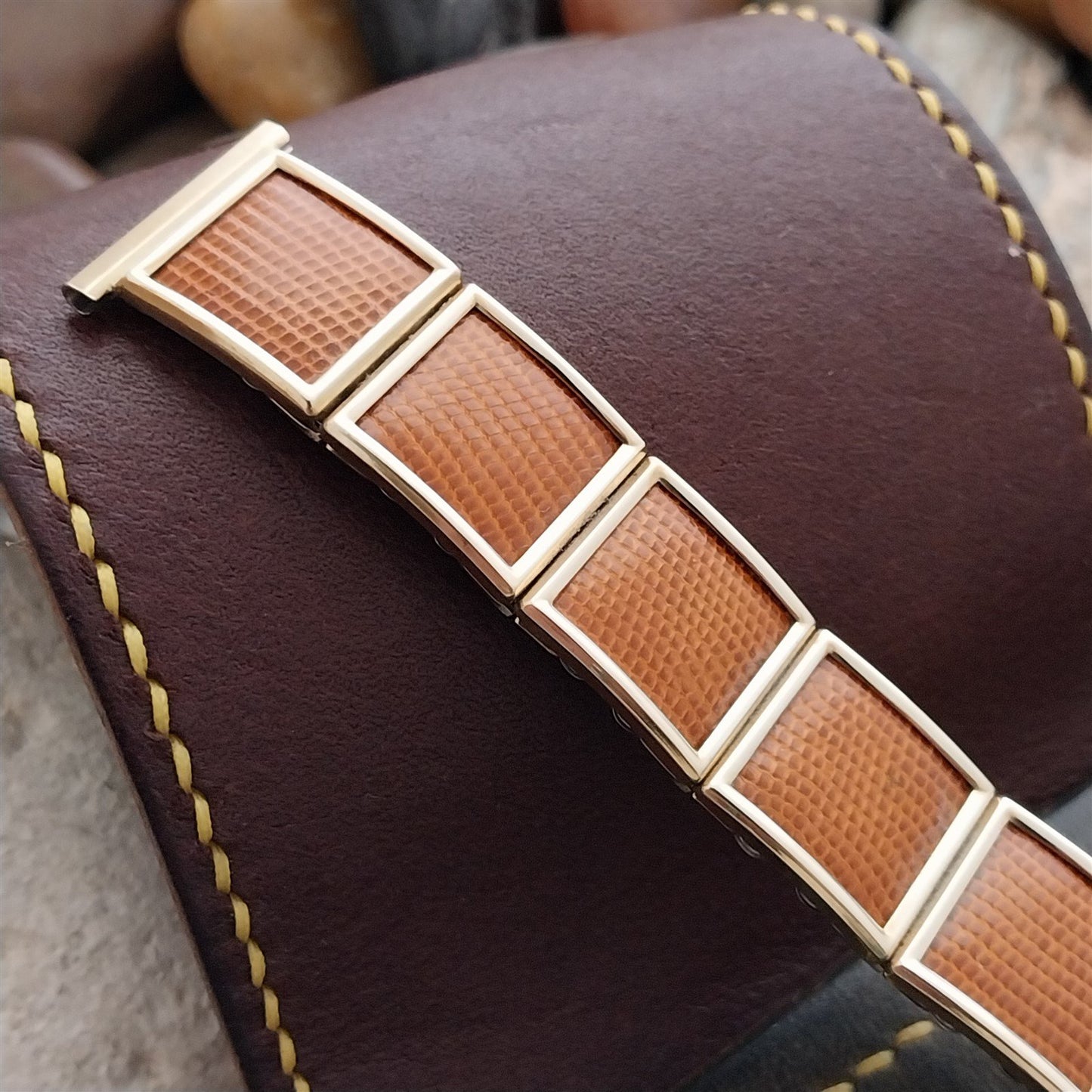 Gold Filled & Lizard Speidel Leatha-Elegance mcm Unused 1956 Vintage Watch Band