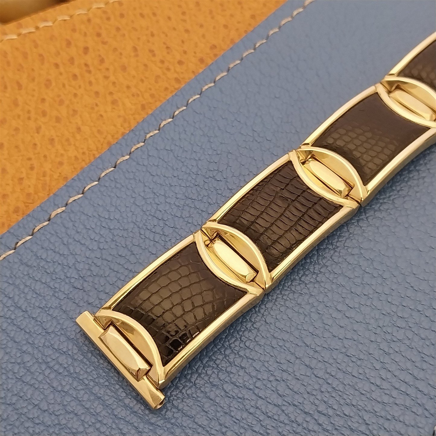 19mm 18mm 16mm 1950s Speidel Gold-Filled & Lizard MCM Unused Vintage Watch Band